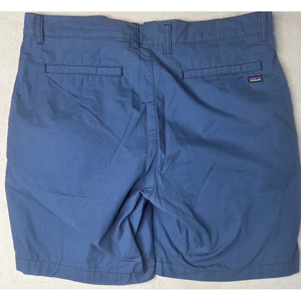 Patagonia Organic Cotton Shorts Men's 34 Blue Chino Casual Hiking Outdoor